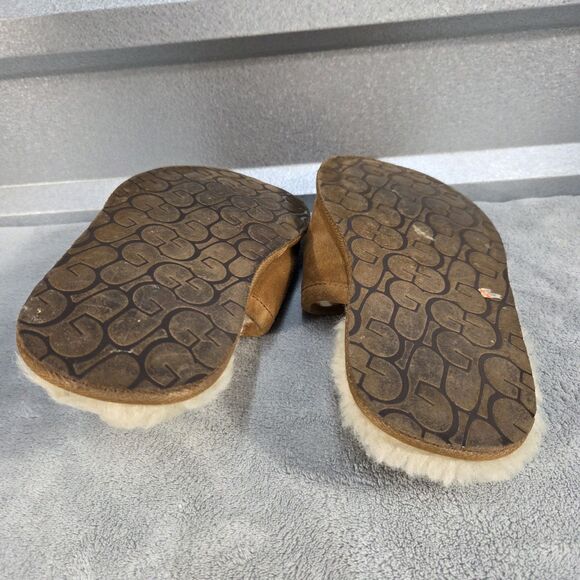 UGG Scuff Suede Slippers Chestnut Sheepskin Lined 5172 Women’s Sz 8 - Picture 12 of 12